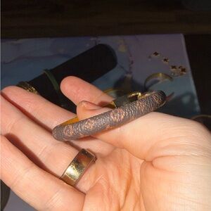 7” Brown/Tan Star & Flower Motif Clasp Bracelet with Gold Accent and Accessories